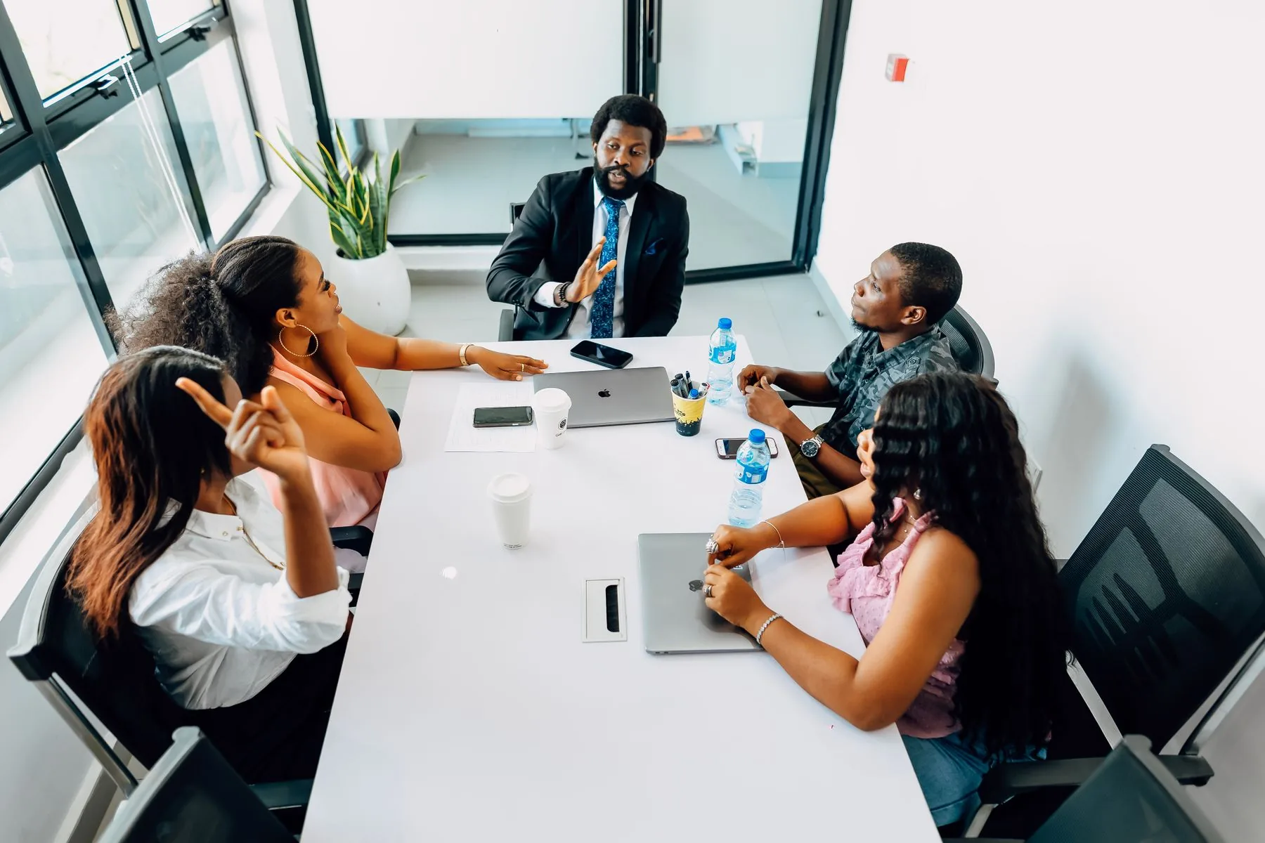 Business colleagues discussing an operating challenge