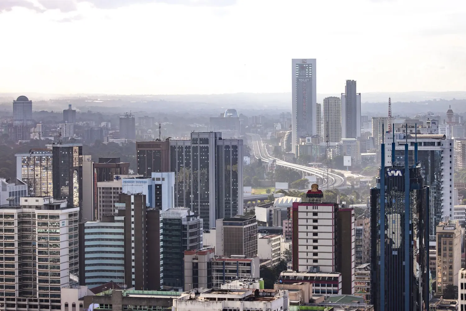 Nairobi business district in daylight